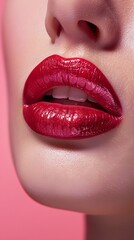 Wall Mural - Modern fashion lips on dark color background