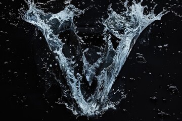 Poster - High-speed water splash on dark background, suitable for product photography