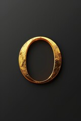 Poster - A shiny gold letter O on a sleek black background. Perfect for graphic design projects or typography enthusiasts