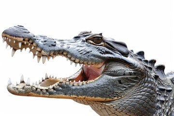 Poster - Close up of an alligator with its mouth open, suitable for wildlife or danger concepts