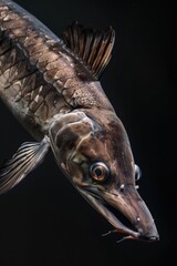 Poster - Close-up of a fish with its mouth open. Perfect for aquatic themes