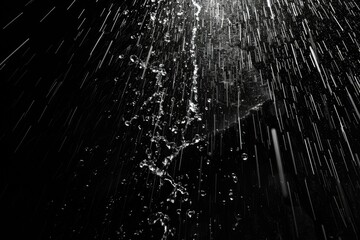 Poster - A monochrome image of a rain shower, suitable for various projects
