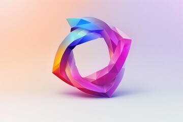 Poster - Vibrant geometric shape on a simple background, suitable for various design projects