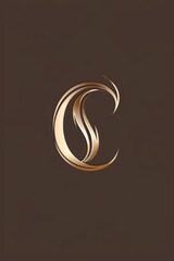 Poster - A shiny golden letter S on a textured brown background. Perfect for design projects and branding