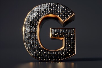 Poster - Stylish letter G made of black and gold squares, suitable for branding and design projects