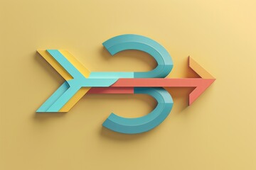 Poster - Illustration of two arrows pointing in opposite directions. Suitable for business concepts and decision making graphics