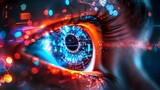 Captivating Cybernetic Eye Futuristic Digital Visualization of the Human Sensory Experience