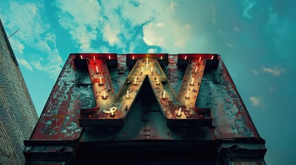 Poster - A building with a prominent W sign, suitable for business concepts