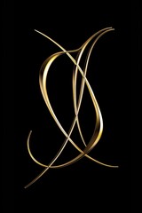 Poster - A shiny gold letter X on a dark black background. Suitable for various design projects