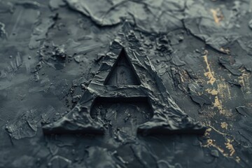 Aufkleber - Close up of the letter A on a black background, suitable for graphic design projects