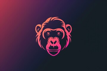 Sticker - A close-up of a monkey's face against a dark background. Suitable for animal and wildlife themes