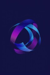 Poster - Abstract blue and purple design on a dark background. Suitable for various creative projects
