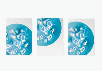 Fototapete - Abstract modern graphic elements. Dynamical blue forms and sahapes. Vector banners with flowing liquid shapes