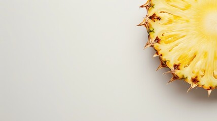 Canvas Print - Fresh pineapple half placed on light background