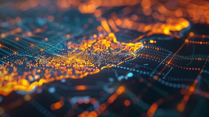 Poster - Detailed view of the intricate components and pathways on a computer circuit board, showcasing the complex technology within.