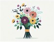 © Arthur - flowers bouquet vector icon on white background, logo