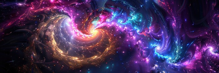 Wall Mural - A magical sparkling vortex of stardust. Space background.