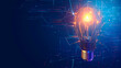 © Derby - Light bulb flashing on digital technology background for business concept and innovation concept