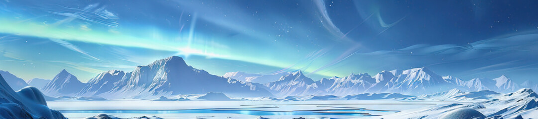 arctic tundra: a stark arctic tundra scene with vast expanses of snow-covered plains, polar bears, a