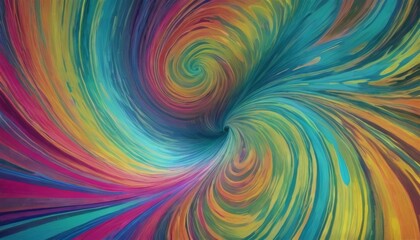 Wall Mural - This stock image features a dynamic swirl of vibrant rainbow colors, creating a mesmerizing spiral pattern that evokes energy and creativity.