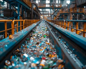 Poster - Industrial Recycling Facility Sorting and Processing Materials for Reuse
