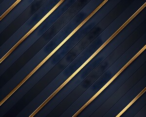 Poster - Elegant Navy Blue and Golden Striped Pattern for Luxury Background Designs and Branding