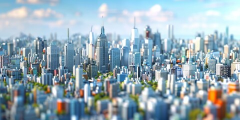 Wall Mural - A City Landscape in 3D Render