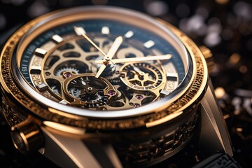 Aufkleber - Close-up of an intricate mechanical watch movement