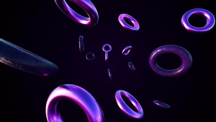 Poster - 3d render Violets torus. Computer generated