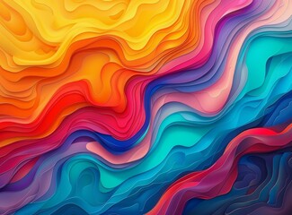 Canvas Print - Colorful Abstract Waves