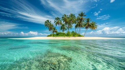 Wall Mural - Tropical paradise island with crystal clear waters