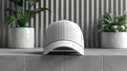 Wall Mural - Isolated white baseball cap with transparent background