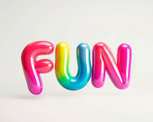Fototapete - AI generated photo with inflatable multicolored letters 