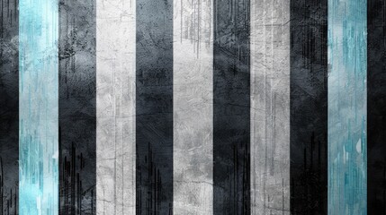 Wall Mural - Sleek black and blue stripes on a silver background, reminiscent of brushed metal.