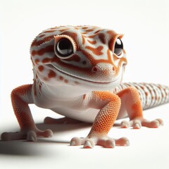 Wall Mural - chameleon on a white background