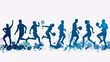 © wasan - Silhouettes of athletes performing different sports activities on a white background