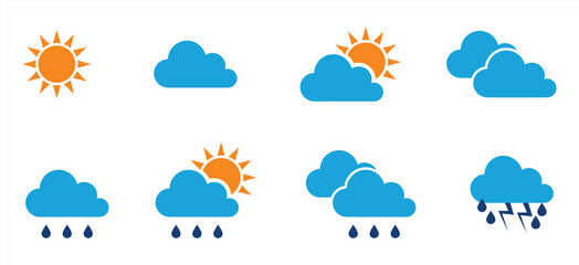 weather icon. simple set clouds colored vector illustration
