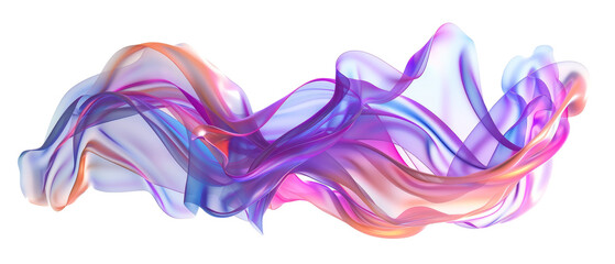 Poster - Abstract colorful flowing ribbons transparent background