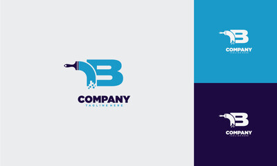 Aufkleber - Paint Tech digital Letter B Logo Template Design Vector, Design Concept, Creative Symbol	