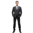 © kilimanjaro  - Businessman in a black suit standing against transparent background