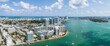 © AmazingAerialAgency - Aerial view of high skyscrapers and beautiful water, Miami Beach, Florida, United States.
