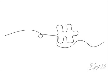 Wall Mural - puzzle continuous line vector illustration