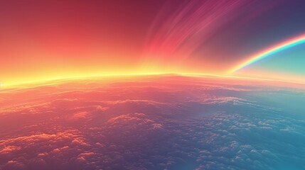 Wall Mural - Sky Gradients Atmospheric Phenomena: A 3D illustration showcasing the gradient of colors in the sky