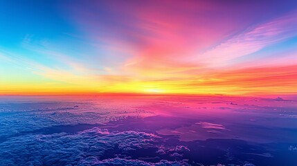Wall Mural - Sky Gradients Sunrise: A photo showcasing the gradient of colors in the sky during sunrise