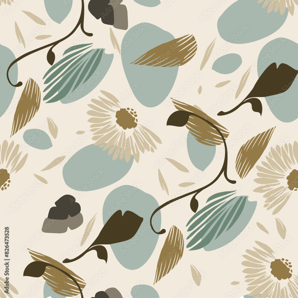 Luxury wildflower pattern for creating textiles, wallpaper, paper ...