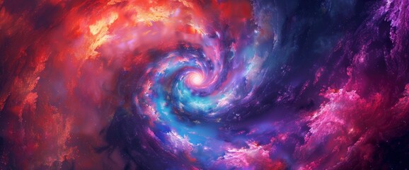 Wall Mural - Love As A Spiral Of Vibrant, Cosmic Colors, Abstract Background Images