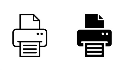 Fototapete - Printer vector icons set for graphic and web design. vector illustration on white background