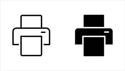 Fototapete - Printer vector icons set for graphic and web design. vector illustration on white background