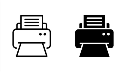 Fototapete - Printer vector icons set for graphic and web design. vector illustration on white background