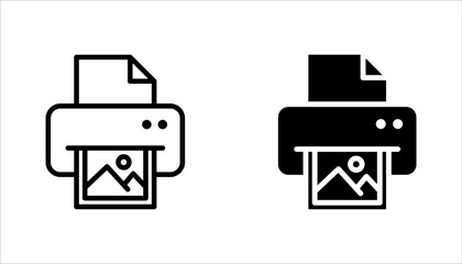 Fototapete - Printer vector icons set for graphic and web design. vector illustration on white background